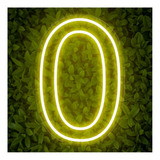 Painel Neon Numero Zero 0 Instagram Iluminação Branco 50cm