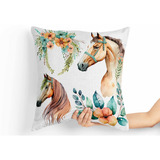 Souvenir Almohada + Funda Almohadon 40x40cm Caballos