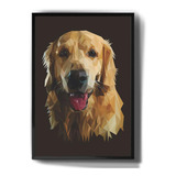 Quadro Decorativo Golden Retriever Cachorro Arte