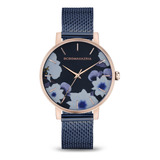 Reloj Mujer Bcbgmaxazria Floral Azul Modelo Bawlg2133202 An