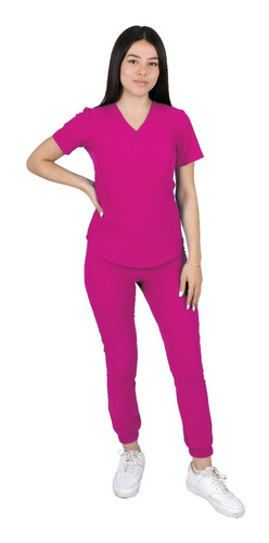 Pijama Quirurgica Jogger Antifluidos Mujer Color Fucsia
