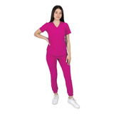 Pijama Quirurgica Jogger Antifluidos Mujer Color Fucsia