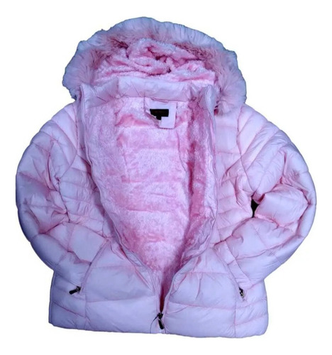 Campera De Dama Inflable Con Piel Capucha Desmontable Calida