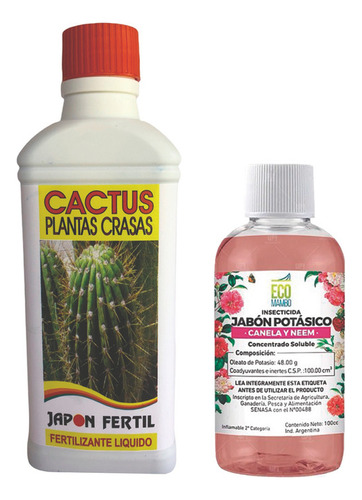 Japón Fértil Cactus 260ml Jabón Potásico Ecomambo 500ml