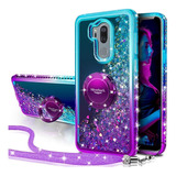 LG G7 Funda, LG G7 Thinq Case Silverback Moving Líquido Holo