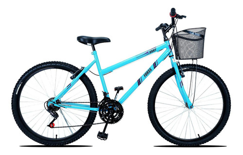 Bicicleta Passeio Anny Aro 26 C/cestinha 18 Vel. Branca Cor Azul Bebê