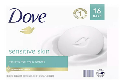 Jabon Dove Piel Sensible Beauty Bar 16 Pack Importado 