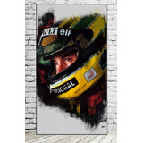 Cuadros Ayrton Senna 30x57 Cm En Lienzo Canvas Habitacion S1