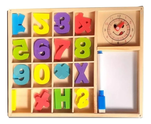 Box Didáctico Madera Numeros Reloj Juego Aprender Cuentas