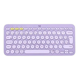 Teclado Bluetooth Logitech K380 Qwerty Español Color Lavender Lemonade