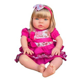 Boneca Tipo Bebê Reborn Baby  Brinquedo Loira Silicone