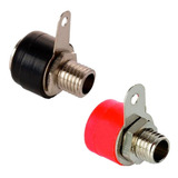 10pzs Conector Jack Banana 4mm Hembra Color Negro O Rojo