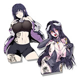 2 Pegatinas Calcomanía Sticker Adulto Anime Waifu Negro 13cm