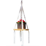  Macrame Hanger Suporte Vaso Plantas  Com Madeira