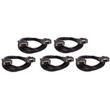 Cables De Extensión Db9 6 Pies, Negro, 5 Pack