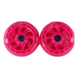  Par De Ruedas Rollers 120mm Siliconadas Sin Luces Fucsia