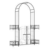 Arco Jardin Metal Con Puerta Decoracion Patio Bodas Exterior