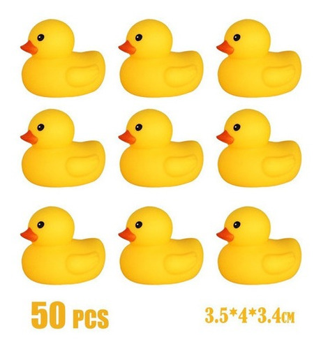 50 Patitos De Baño De Goma Amarillos Lindos, 50 Piezas