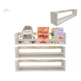 Kit 4 Prateleira P/ Livros Infantil Quarto Montessoriano 90