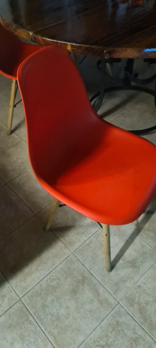 Sillas Eames X 6  De Comedor Living Nordicas, Rojas