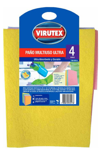 Paño Multiusos Ultra Virutex Pack 4 Paños Caja De 36 Piezas