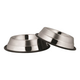 Comedero Perros Dos Colores Acero Inox Antivuelco 15,5cm