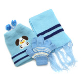 Kit Inverno Frio Infantil Lã Touca Gorro Luva Manta Cachecol