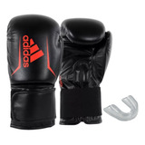 Luva Boxe Speed 50 Preta E Vermelha 16oz + Protetor Bucal