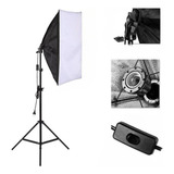 Kit Soft Box Estúdio 50x70cm Suporte 1 Lâmpada Contínua E27