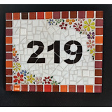 Placa Número Residencial Em Mosaico 