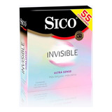 55 Pzas Condones Sico Invisible Ultra Sense 