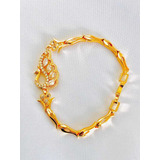 Pulsera Oro 18k Lam Pavoreal Zirconias + Estuche 