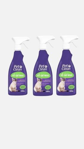 Kit 3 Unidades Xô Gatinho Para Gatos Pet Clean  500ml