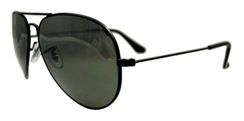 Óculos De Sol Aviador Clássico Preto Preto Moda Verão Uv400