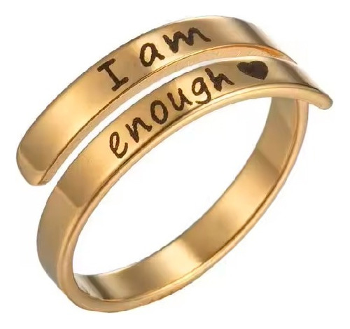 Anillo Regulable Con Frase Inspiradora I Am Enough Sunshine