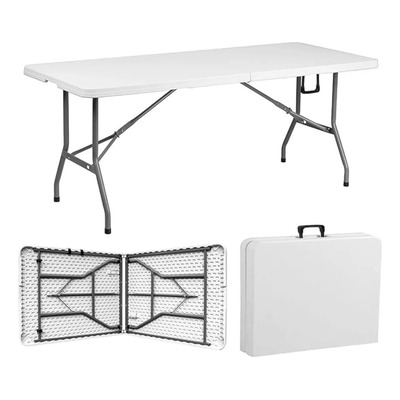 Mesa Plegable 1.80 M Portátil Plástico Portafolios Exterior Blanco | Envío gratis