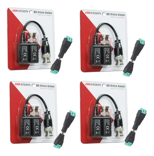 Kit 4 Par Balun 8 Par Conector Corriente 4mp,5mp,6mp,8mp,4