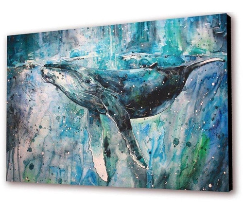 Ballena Art, Cuadro Moderno En Tela Canvas 