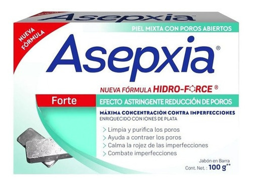 Jabón En Barra Asepxia Hidro-force Forte Piel Mixta 100g