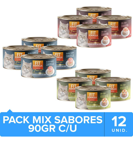 Alimento Húmedo Fit Formula Gato Gourmet Pack Sabores 12un