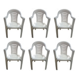 Sillon Plastico Reforzado  Antideslizante Savoy Blanco X 6 U