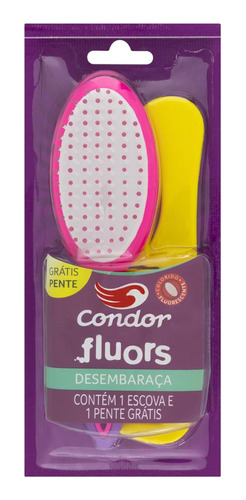 Kit Escova Para Cabelo Fluors Condor Grátis Pente Ref. 6804