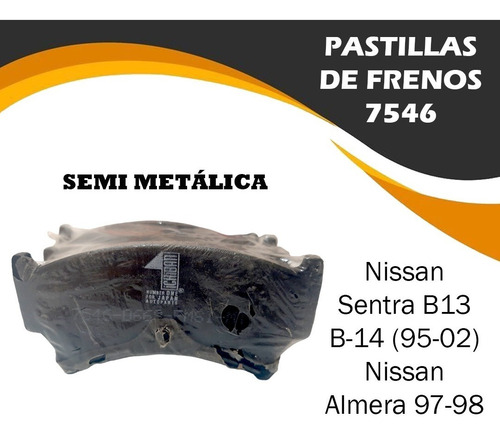 Pastilla De Freno (7546) Nissan Sentra B13 B-14 95-02 Almera Foto 2