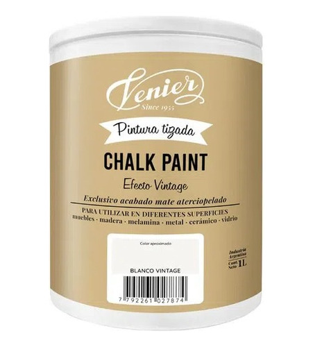 Chalk Paint Venier Pintura Tizada Vintage Colores 1 Litro