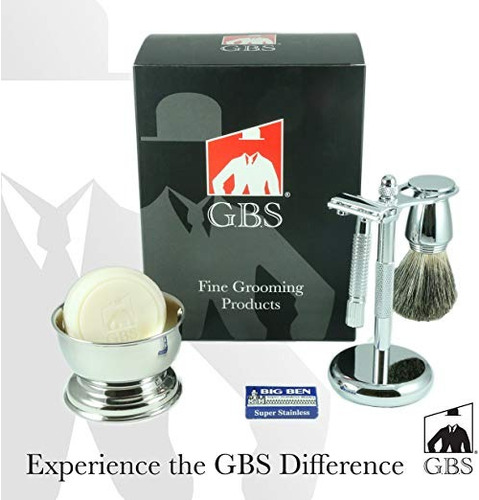 Gbs Premium Hombre Wet Kit De Afeitar - La Mariposa De Safet