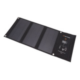 Panel Solar Portátil Para Acampar, 21 W, Plegable, Negro