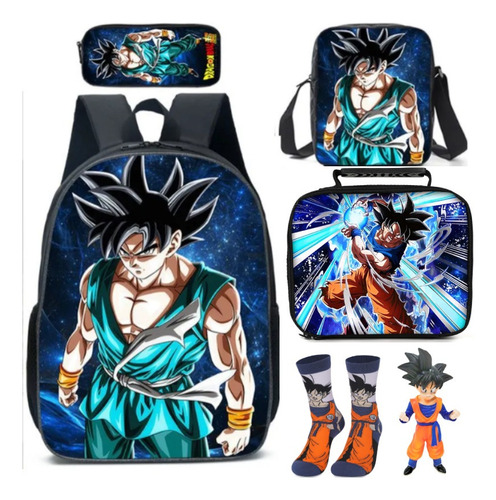 6 Unids/set Figura De Acción Goku+mochila Dragon Ball