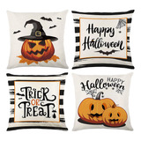 Conjunto De 4 Capas De Almofada Para Decorações De Halloween