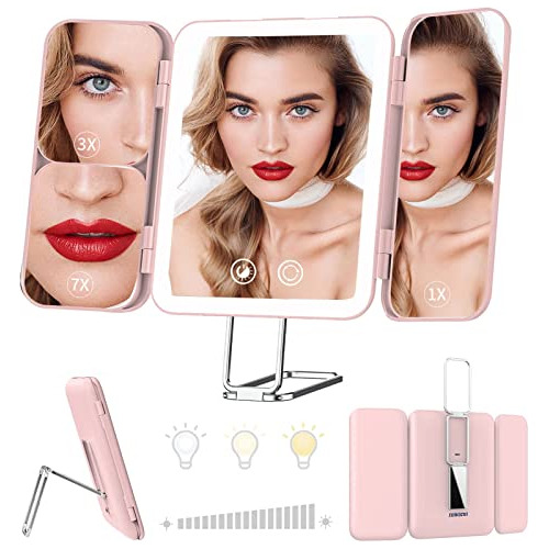 Touchfeel Espejo De Maquillaje Con Luces Y Aumento, Recargab