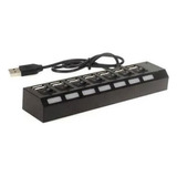 Hub 7 Portas Usb 2.0 Com Switch E Led Indicador Uh-257 Preto